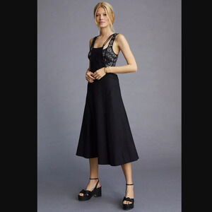 New Anthropologie Modern Black Pinafore Dress - Size 8